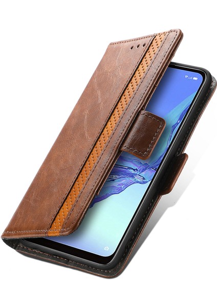 Oppo A53 2020 Cüzdan Kılıfı, Kart Tutuculu Pu Deri Flip Kılıf Rfıd Engelleme Kickstand Telefon Kapağı (Yurt Dışından)