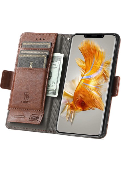 Huawei Mate 50 Pro Cüzdan Kılıfı, Kart Tutuculu Pu Deri Flip Kılıf Rfıd Engelleme Kickstand Telefon Kapağı (Yurt Dışından)