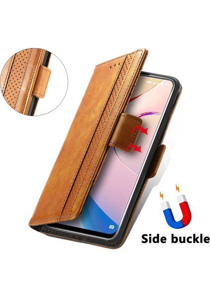 Oukitel C21 Pro Cüzdan Kılıfı, Kart Tutuculu Pu Deri Flip Kılıf Rfıd Engelleme Kickstand Telefon Kapağı (Yurt Dışından)
