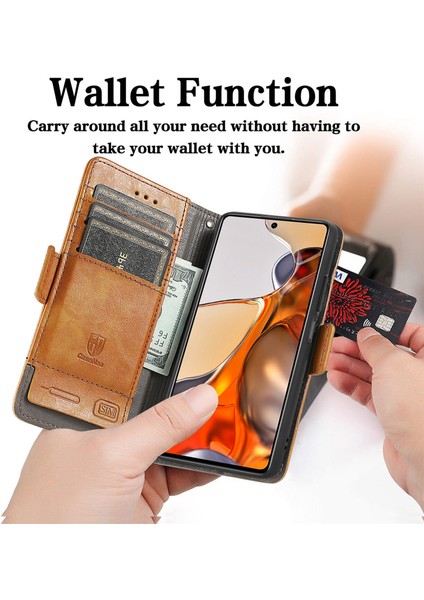 Xiaomi 11T/11T Pro Cüzdan Kılıfı, Kart Tutuculu Pu Deri Flip Kılıf Rfıd Engelleme Kickstand Telefon Kapağı (Yurt Dışından) modelleri