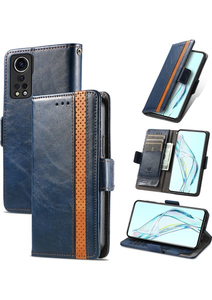 Zte Axon 30 5g Cüzdan Kılıfı, Kart Tutuculu Pu Deri Flip Kılıf Rfıd Engelleme Kickstand Telefon Kapağı (Yurt Dışından)
