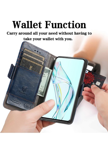 Zte Axon 30 5g Cüzdan Kılıfı, Kart Tutuculu Pu Deri Flip Kılıf Rfıd Engelleme Kickstand Telefon Kapağı (Yurt Dışından)