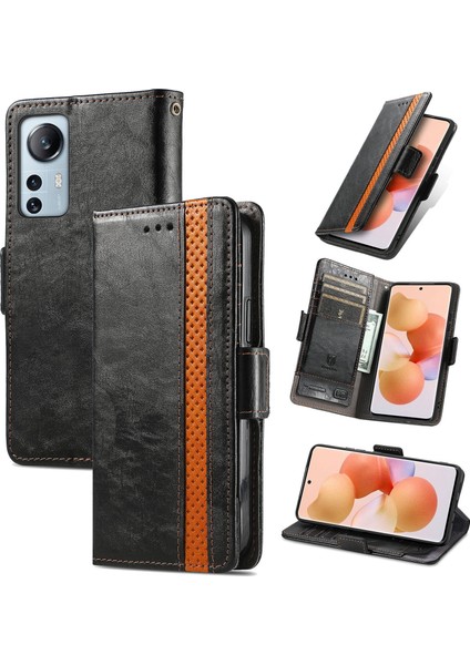 Xiaomi 12 Lite Cüzdan Kılıfı, Kart Tutuculu Pu Deri Flip Kılıf Rfıd Engelleme Kickstand Telefon Kapağı (Yurt Dışından)