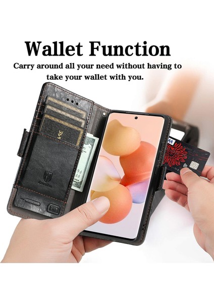 Xiaomi 12 Lite Cüzdan Kılıfı, Kart Tutuculu Pu Deri Flip Kılıf Rfıd Engelleme Kickstand Telefon Kapağı (Yurt Dışından)