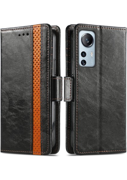 Xiaomi 12 Lite Cüzdan Kılıfı, Kart Tutuculu Pu Deri Flip Kılıf Rfıd Engelleme Kickstand Telefon Kapağı (Yurt Dışından)
