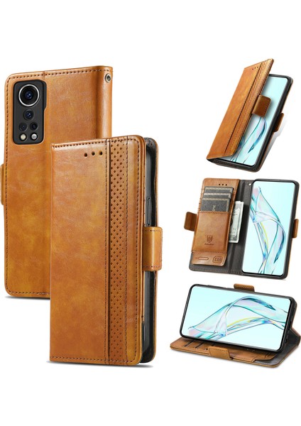 Zte Axon 30 5g Cüzdan Kılıfı, Kart Tutuculu Pu Deri Flip Kılıf Rfıd Engelleme Kickstand Telefon Kapağı (Yurt Dışından)
