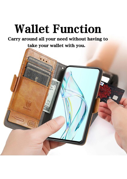Zte Axon 30 5g Cüzdan Kılıfı, Kart Tutuculu Pu Deri Flip Kılıf Rfıd Engelleme Kickstand Telefon Kapağı (Yurt Dışından)