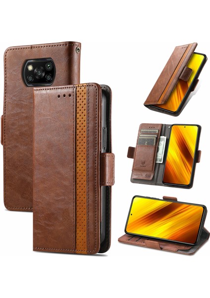 Xiaomi Poco X3 Nfc Cüzdan Kılıfı, Kart Tutuculu Pu Deri Flip Kılıf Rfıd Engelleme Kickstand Telefon Kapağı (Yurt Dışından)