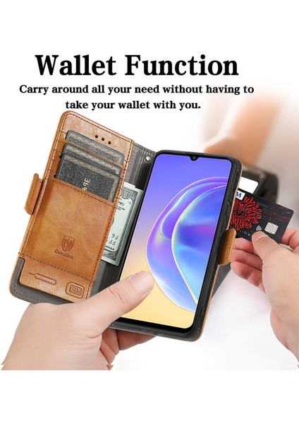 Vıvo V21E 5g Cüzdan Kılıfı, Kart Tutuculu Pu Deri Flip Kılıf Rfıd Engelleme Kickstand Telefon Kapağı (Yurt Dışından) modelleri