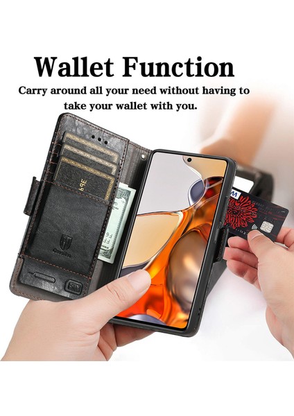 Xiaomi 11T/11T Pro Cüzdan Kılıfı, Kart Tutuculu Pu Deri Flip Kılıf Rfıd Engelleme Kickstand Telefon Kapağı (Yurt Dışından) modelleri