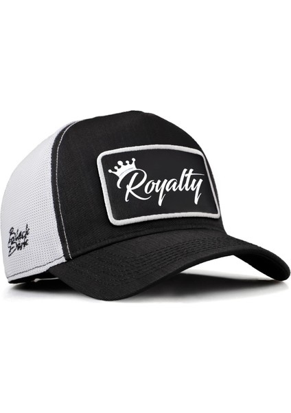 V2 Trucker Royalty - 2 Kod Logolu Unisex Siyah-Beyaz Cordura Kumaş Şapka (Cap)