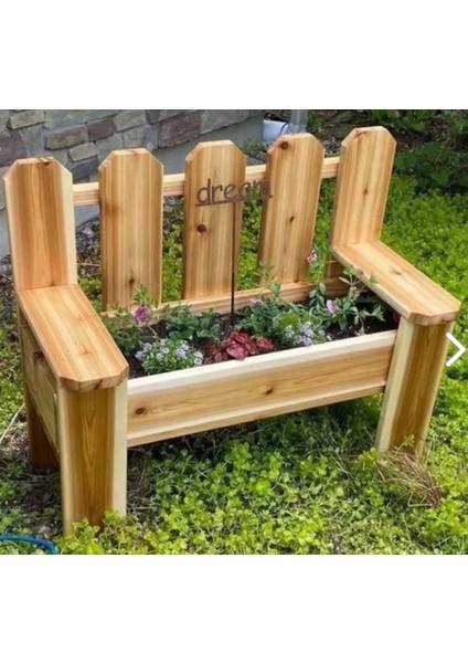 Ahşap Bank Modeli Çiçeklik Saksılık. fiyatları