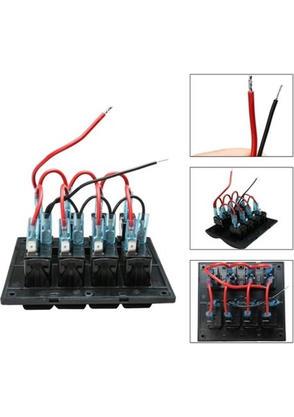 6'lı Switch Panel,mavi Işıklı ve Otomatik Sigortalı