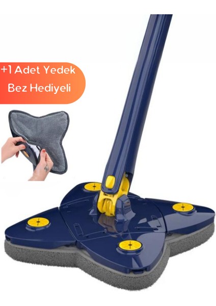 Deterjan Hazneli , Sıkmalı Kare Mop Cam , Ahşap , Fayans ve Yer Döşemesi + 1 Mikrofiber Yedek Bez