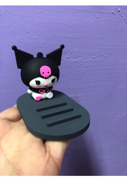 Sanrio Kuromi Cinnamoroll Köstebek Kawai Kore Japon Anime Figür Cep Telefon Tutucu Stand