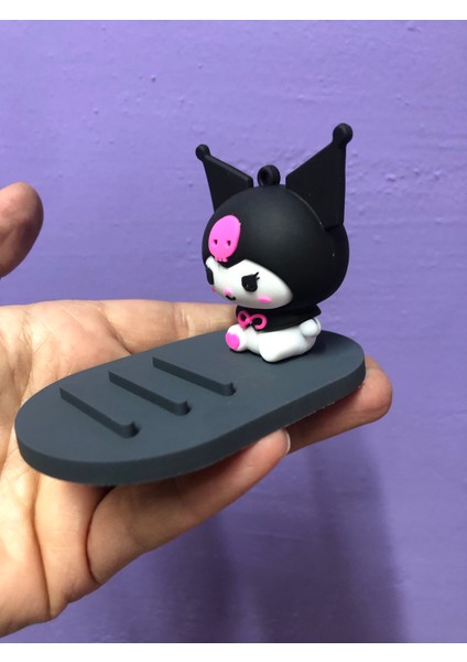 Sanrio Kuromi Cinnamoroll Köstebek Kawai Kore Japon Anime Figür Cep Telefon Tutucu Stand