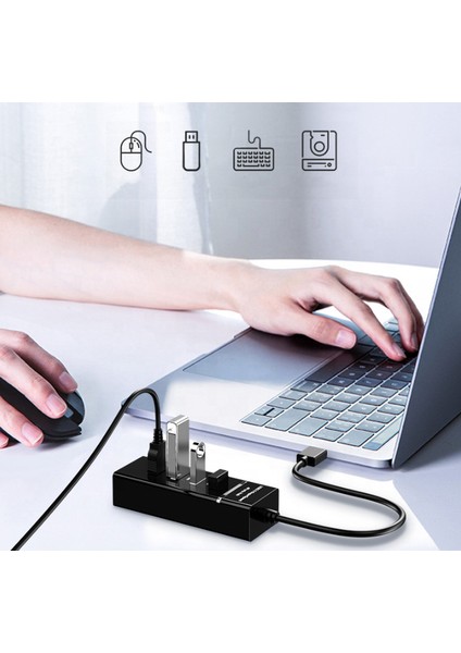 4 Port USB 3.0 Hub Çoklayıcı Çoğaltıcı Switch Splitter Siyah