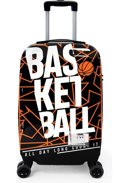 Basketbol Desenli Kabin Boy Valiz (50CM) 16545
