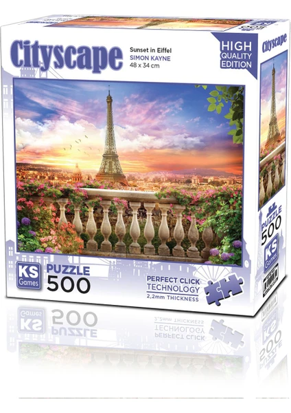 KS Games Sunset In Eiffel 500 Parça Puzzle