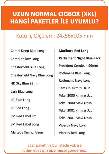 cigbox Uzun Sigara Tabakası Deri - (Xxl) Uzun Normal Paket - Aluminyum Kasa - Mıknatıslı - Sigara Kutusu, Hediye