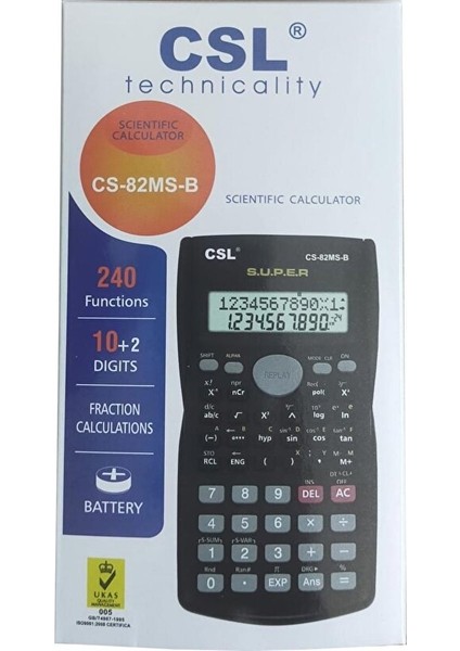 Csl CS-82MS-B Bilimsel Fonsiyonlu Hesap Makinası 240 Fonksiyonlu 10+2 Haneli