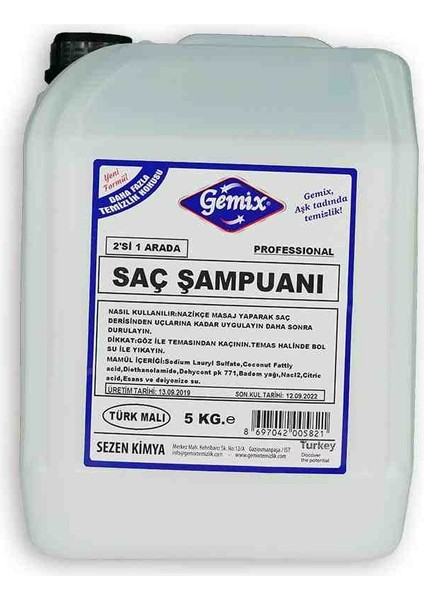 Saç Şampuanı 2 Si 1 Arada 5 Kg