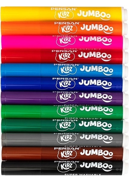 Kidz Yıkanabilir Jumbo Keçeli Kalem 12 Renk