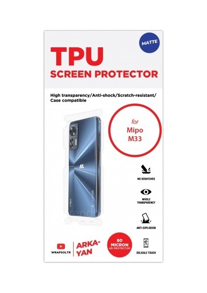 Mipo M33 Mat Arka ve Yan Koruyucu Tpu Film fiyatları