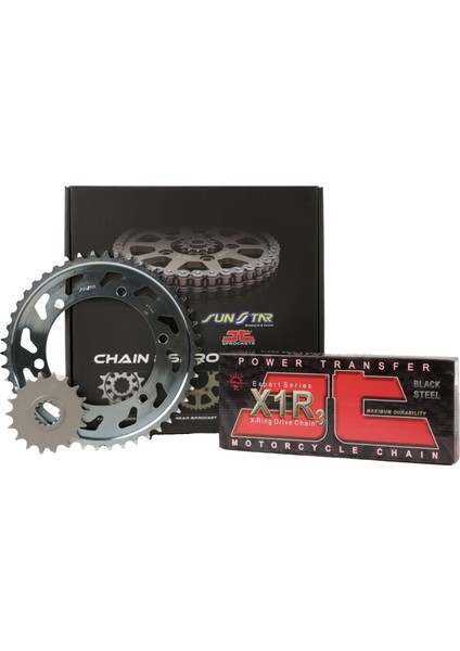 Zincir Dişli Seti Cf Moto Nk (650 Cc) (2022) / Zincir : JT-520X1R3 (ÇELIK)-118 / Dişli : Jt (14T) - Sunstar (46T) / Cf Moto / Nk / 650CC / Jt 520 X-Rıng Çelik Zincirli Set / 2022