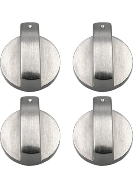 4'lü Fırın Düğmesi, Sobalar Ocak Düğmeleri, 6mm Evrensel Gümüş Gaz Sobası Kontrol Düğmeleri Adaptörleri Fırın Döner Anahtarı Pişirme Yüzeyi (Yurt Dışından)