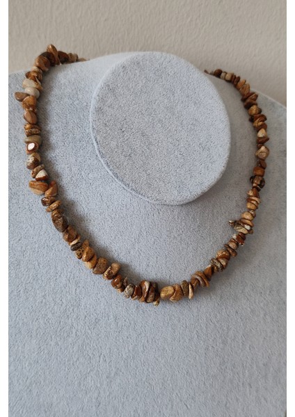 Odun Jasper Kırıktaş Doğaltaş Kolye