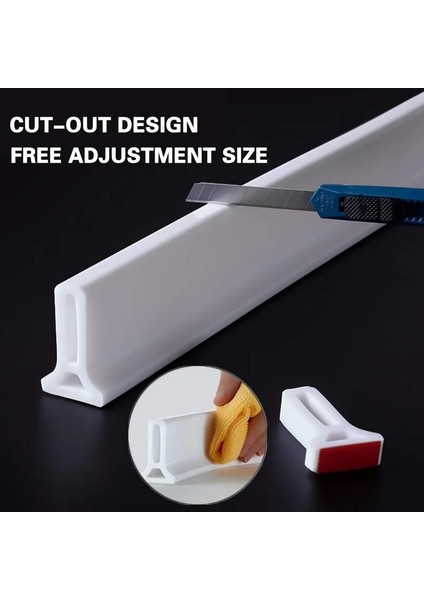 Şeffaf Stil 80CM Yüksek Silikonlu Banyo Su Durdurucu Engelleyici Duş Barajı Kaymaz Kuru ve Islak Ayırma Taşkın Bariyeri Kapı Alt Sızdırmazlık Şeridi (Yurt Dışından)