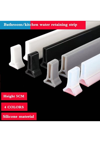 Beyaz Stil 1.5 Milyon 5cm Banyo Su Durdurucu Su Bölmesi Kuru ve Islak Ayırma Taşkın Bariyeri Kauçuk Baraj Silikon Su Engelleyici Kaymaz (Yurt Dışından) fiyatları