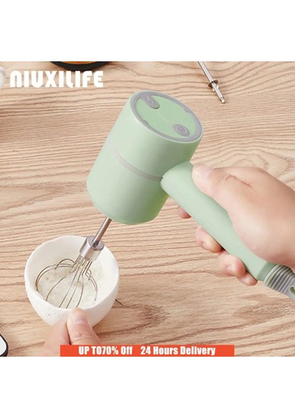 Pembe Tarzı Nıuxılıfe Kablosuz Elektrikli Gıda Mikser El Blenderi 3 Hız Yüksek Güçlü Hamur Blender Yumurta Çırpıcı Pişirme El Mikseri Mutfak Aletleri (Yurt Dışından)