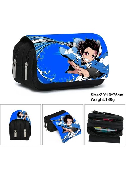 FGQBBGMZRS04 Stili Anime Demon Slayer Kimetsu Hiçbir Yaiba Kalem Kutusu Fermuar Makyaj Çantası Kalem Kırtasiye Çantaları Catoon Kalem Kutusu Kadın Kozmetik Çantası (Yurt Dışından) indirimleri