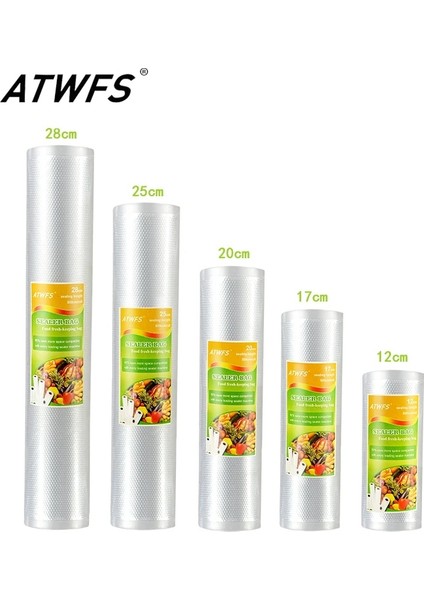20CM 2 Rulo Stili Atwfs Vakum Mühürleyen Torbalar Mutfak Vakum Torbası Depolama Gıda Ambalaj Ruloları Için Vakum Torbaları cm * 500CM (Yurt Dışından)