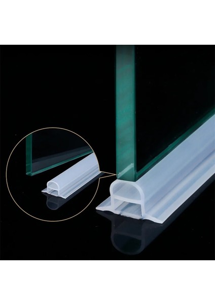 Beyaz Stil 80CM Silikon Banyo Su Durdurucu Sel Bariyer Baraj Su Geçirmez D Şekli Cam Kapı Duş Için Sızdırmazlık Şeridi Duş Kuru ve Islak Ayırma (Yurt Dışından)
