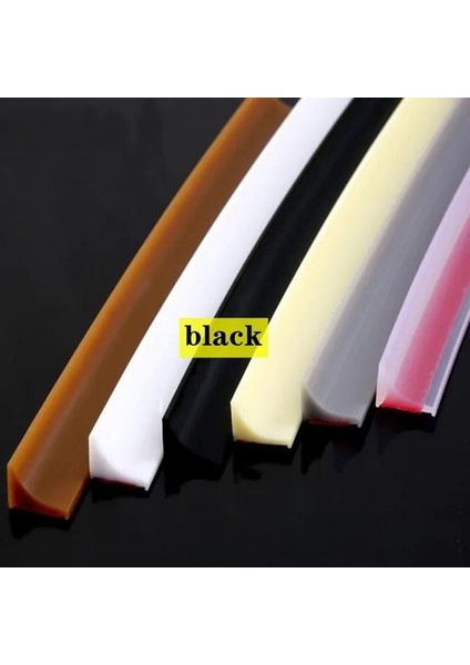 Siyah Stil 30CM Silikon Banyo Su Durdurucu Tezgah Kendinden Yapışkanlı Kuru Islak Ayırma Tutma Sızdırmazlık Şeridi Duş Kapısı Alt Mühürleyen (Yurt Dışından)