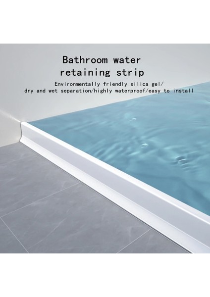 Yarı Saydam Stil 60CM Silikon Banyo Su Tutma Şeridi Su Durdurucu Taşkın Bariyer Kapı Alt Lastik Sızdırmazlık Şeridi Kuru ve Islak Ayırma (Yurt Dışından)