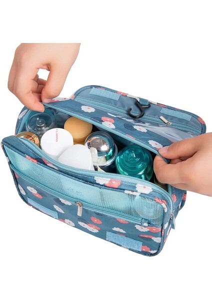 Pembe Gülen Yüz Stili Su Geçirmez Asılı Seyahat Organizatör Çantası Naylon Kozmetik Çantaları Fermuar Necessaire Banyo Makyaj Çantası Unisex Neceser Tuvalet Setleri (Yurt Dışından) fırsatları