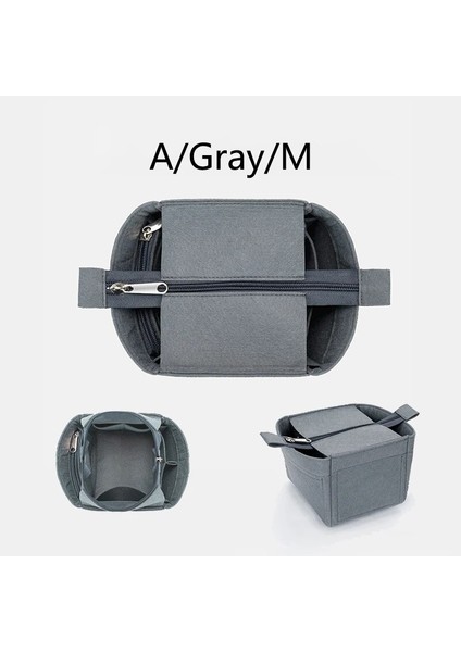 A.gray.m Stili Bamader Çanta Astarı Kadın Çantaları Için Uygun Kapaklı Keçe Kumaş Ekleme Seyahat Kozmetik Çantası Çantada Saklama Torbasını Organize Et (Yurt Dışından)