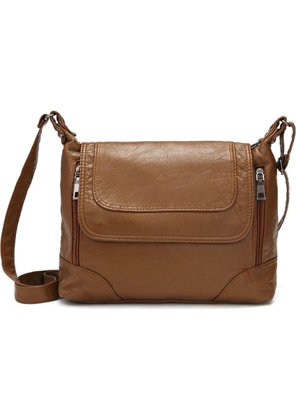 Bronzluk Stili Annmouler Kadın Omuz Çantası Tasarımcı Crossbody Çanta Yumuşak Yıkanmış Deri Messenger Çanta Lüks Çanta Kadın Çantaları Sac A Mai (Yurt Dışından)