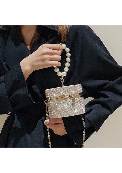 Yeşil Stil 12X12X10 cm Elmas Akrilik Yuvarlak Parti Debriyaj Akşam Çanta Kadınlar Için Inci Kolları Kadın Çantalar ve Çantalar Küçük Omuz Crossbody Çanta (Yurt Dışından) fırsatları