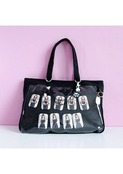 Siyah Stil Sadece Çanta Ita Çanta Kız Lolita Tarzı Güzel Crossbody Kawaii Temizle Çanta Genç Kızlar Için Okul Çantaları Şeker Tatlı Itabag Omuz Çantaları H210 (Yurt Dışından)