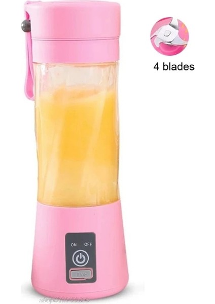 Mavi-4 Tarzı Taşınabilir Mini Meyve Sıkacağı Kupası Tek Servis Kişisel Boyutlu Blender USB Şarj Edilebilir 380ML Meyve Karıştırma Makinesi Jy Dropship (Yurt Dışından)