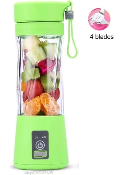 Mavi-4 Tarzı Taşınabilir Mini Meyve Sıkacağı Kupası Tek Servis Kişisel Boyutlu Blender USB Şarj Edilebilir 380ML Meyve Karıştırma Makinesi Jy Dropship (Yurt Dışından)