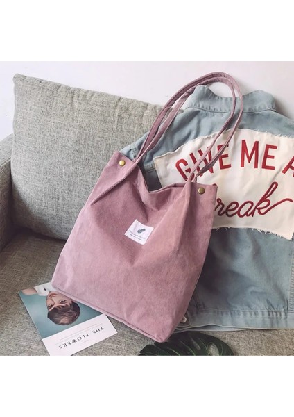 Pembe 2 Tarzı Womeorduroy Için Çantalar Omuz Çantası Yeniden Kullanılabilir Alışveriş Çantaları Günlük Bez Bayan Çanta Belirli Sayıda (Yurt Dışından) indirimleri