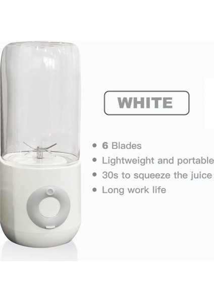Beyaz Stil Wuxulı 6 Kesici Mini Taşınabilir Sıkacakları USB Elektrikli Mikser Meyve Smoothie Blender Makinesi Mutfak Robotu Maker Suyu Sıkacağı (Yurt Dışından)