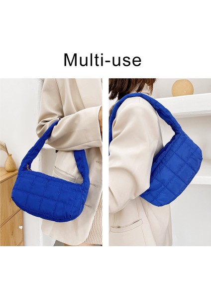 Haki Stili 24X14X10CM Moda Uzay Ped Pamuk Kadın Omuz Baget Şekli Çanta Kadın Shopper Lady Kış Naylon Yastıklı Kış Kapitone Çanta Çanta (Yurt Dışından) modelleri