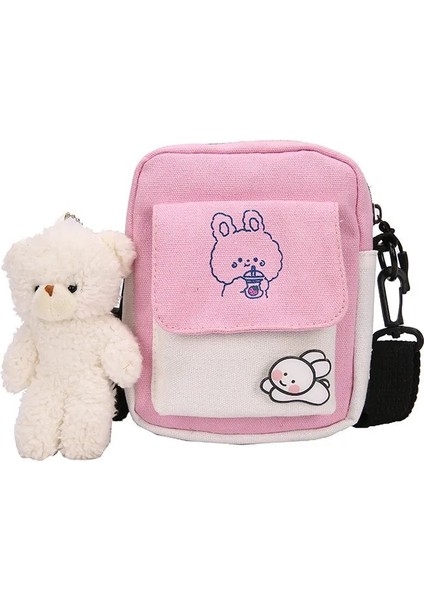 Pembe Tarzı Sadece Bir Çanta Tuval Omuz Kadın Çantası Küçük Kore Moda Messenger Crossbody Çanta Kız Öğrenciler Için Pamuklu Bez Kadın Çanta Bolsas (Yurt Dışından) fiyatları